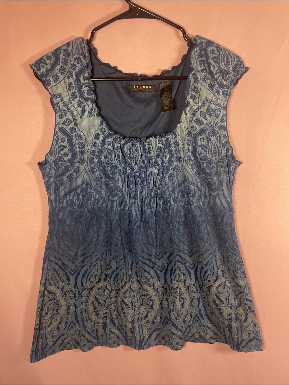 Vintage Y2K  Axcess Sz M Cap Sleeve Paisley Fairy Romantic Ruched